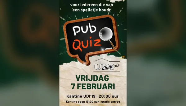 We gaan weer Pubquizzen! Vrijdag 7 februari